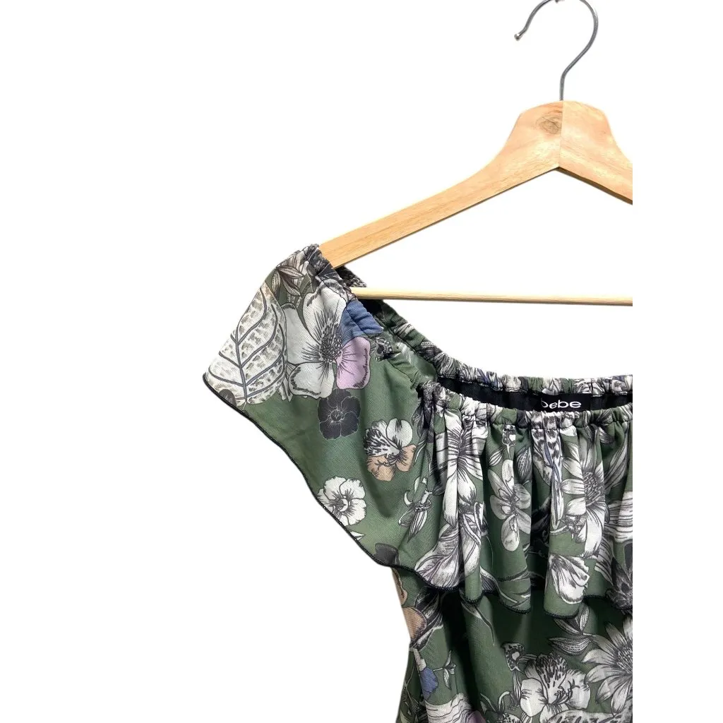 Bebe Off Shoulder Bodysuit Green Size S - Image 8