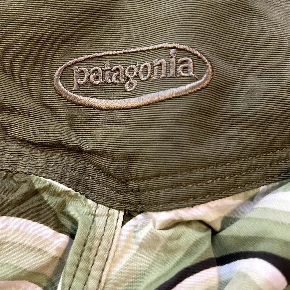 Vintage Patagonia Pataloha Kokawe Capri Pants Y2K Olive Printed Hook Loop 10 - Image 3