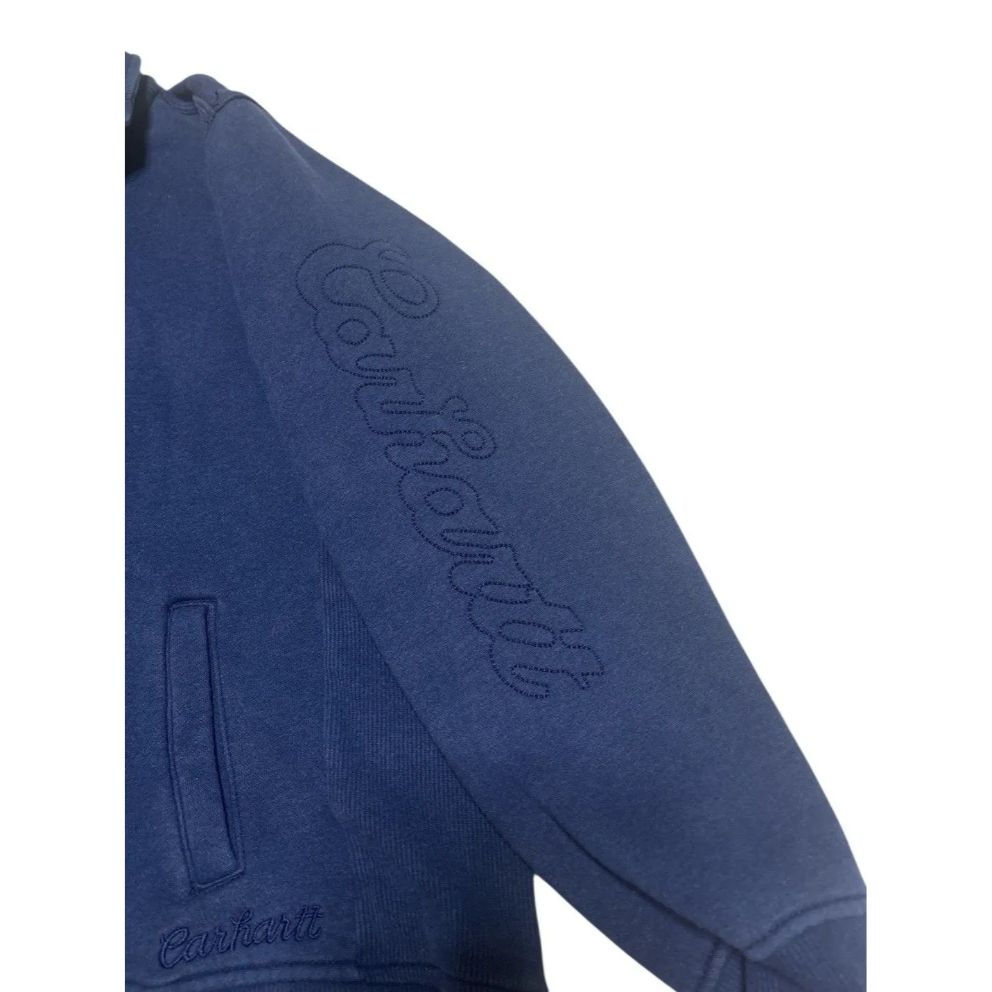 Carhartt Women’s Sweatshirt Full Zip Long Sleeve Embroidered blue Collared XXL - Image 4