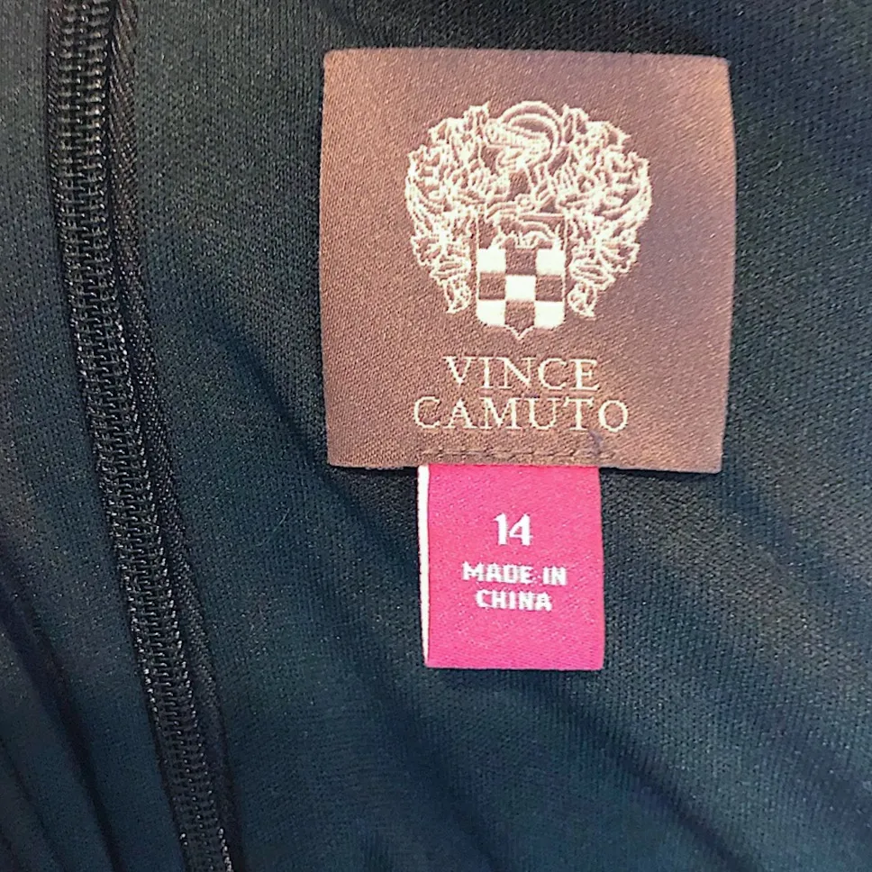 VINCE CAMUTO Emerald Green Crushed Velvet V-Neck Sleeveless Jumpsuit Sz 14 NWT - Image 11