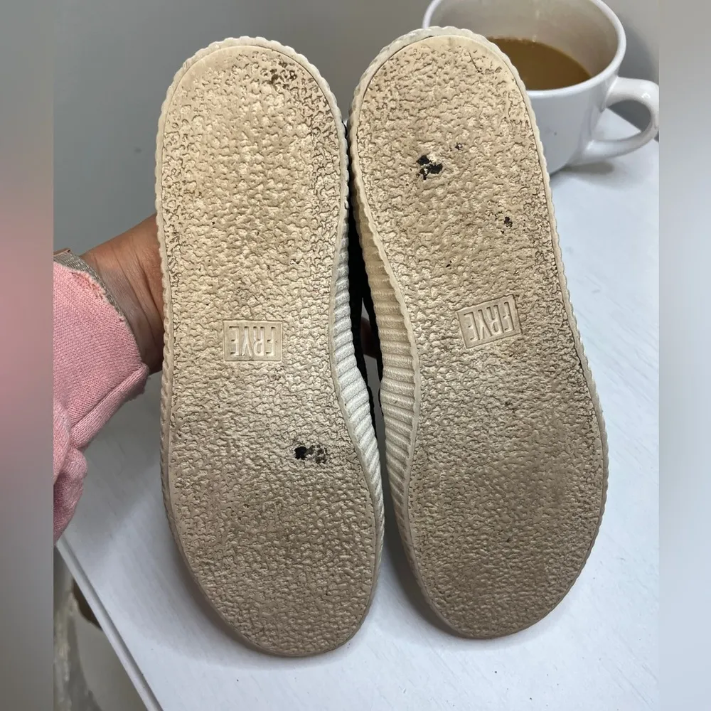 Frye Womens Camille Laser Cut Perforated Black Leather‎ Slip On Sz 6.5 - Image 6