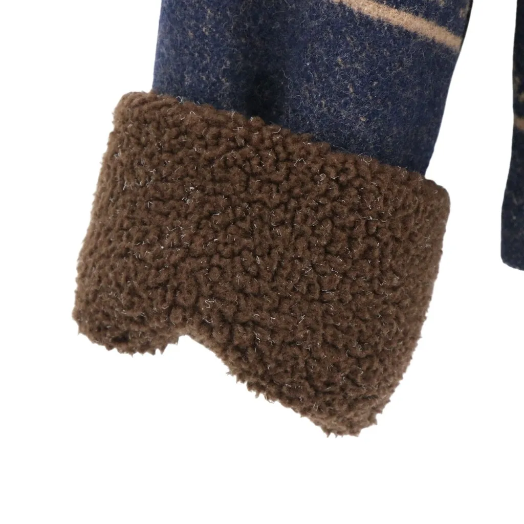 Pendleton Originals Vintage Wool Blanket Coat Cabin Bear Fish Sherpa Women's S - Image 6