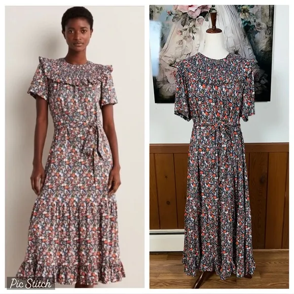 Worn Once Boden Yoke Detail Floral MIDI Dress! Size undefined - Image 2