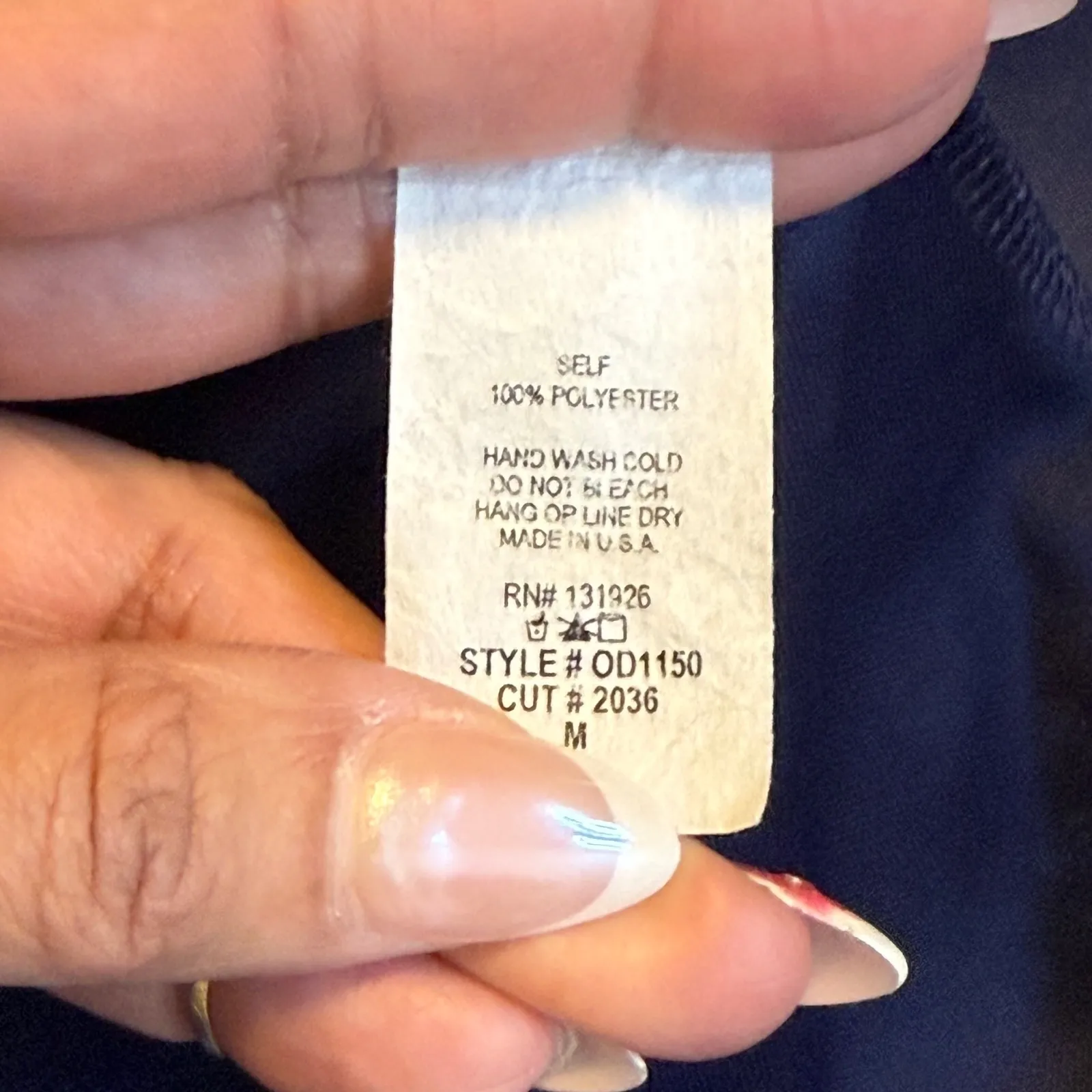 Dina Be Navy Blue White Floral Print Swing Dress Midi Spaghetti Strap A Line M # Size M - Image 6