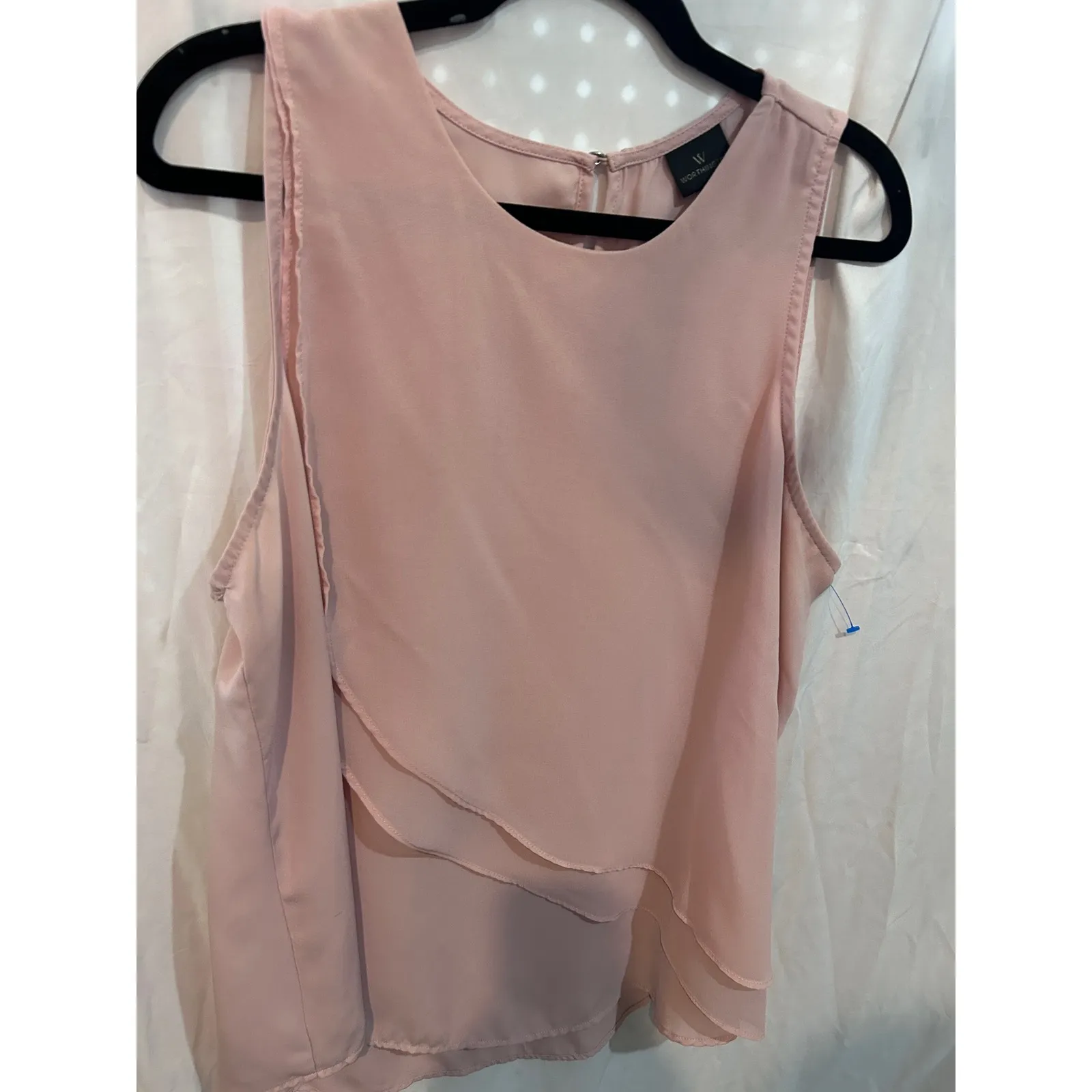 Worthington‎ Womens Pink Chiffon Layered Sleeveless Blouse Top Plus Size L - Image 2