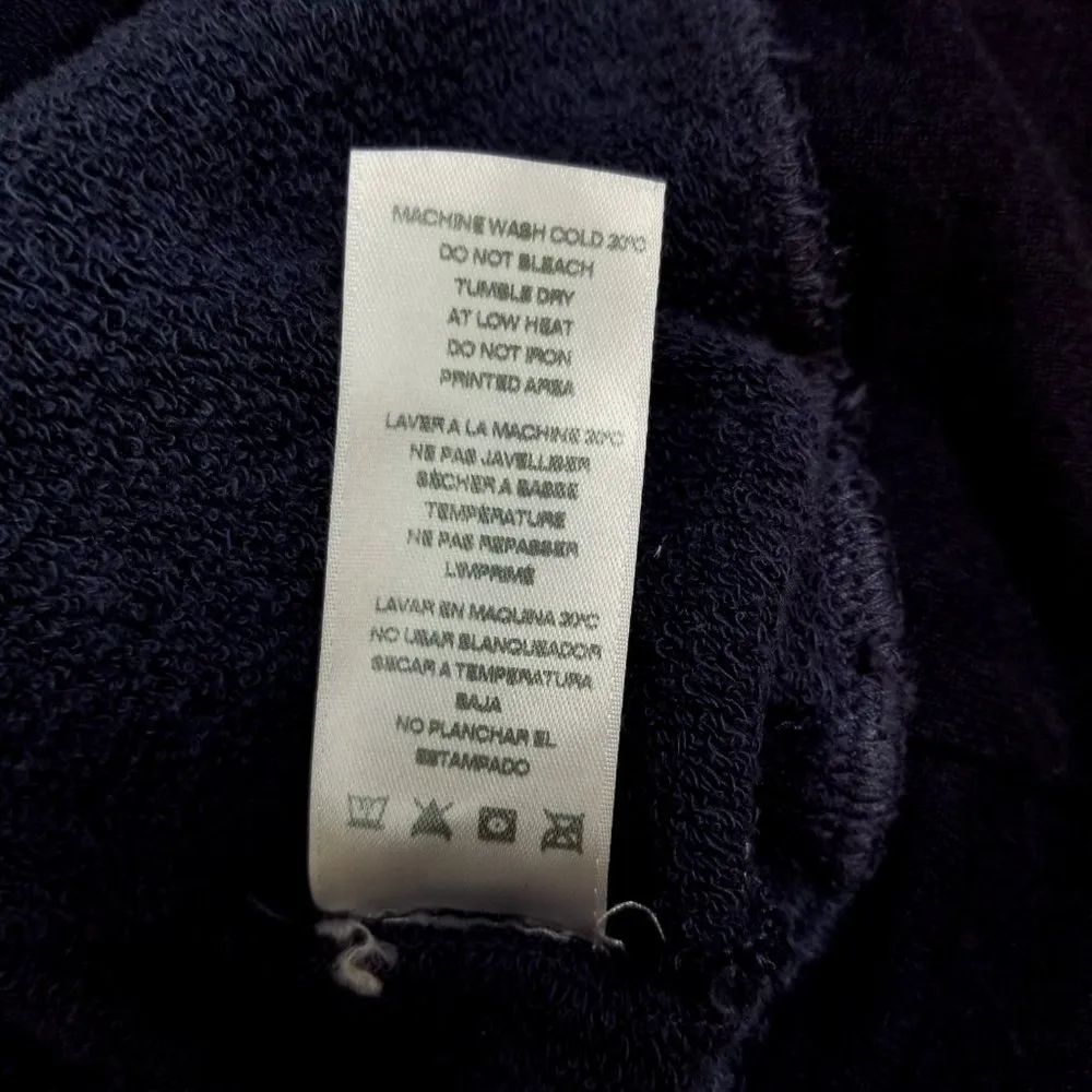 Sundry Heart Print Navy Blue Raglan Sweatshirt Sz 2 - Image 10