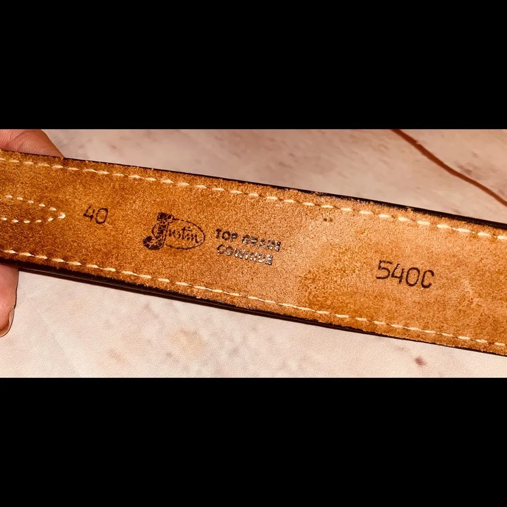 JUSTIN Leather Top Grain Western Belt - Image 4