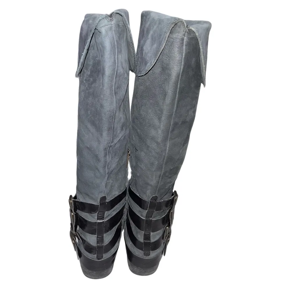 Sam Edelman Washed Black Pia Tall Nubuck Leather Riding Boots - Image 6