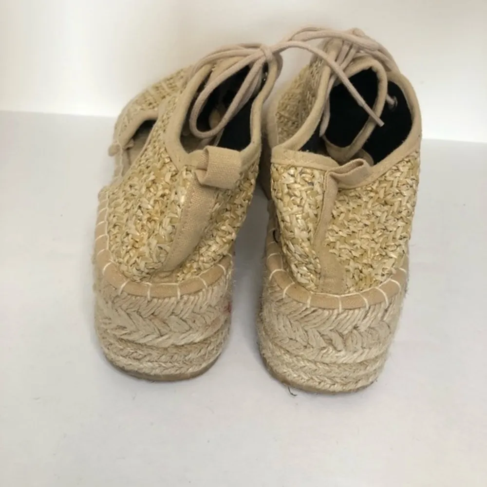 ASOS Woven Straw Cut Out Platform Shoes - Image 4