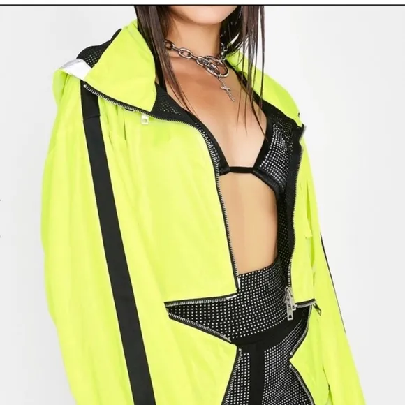I.am.Gia cropped neon‎ yellow Neptune Hazard jacket, size s - Image 8