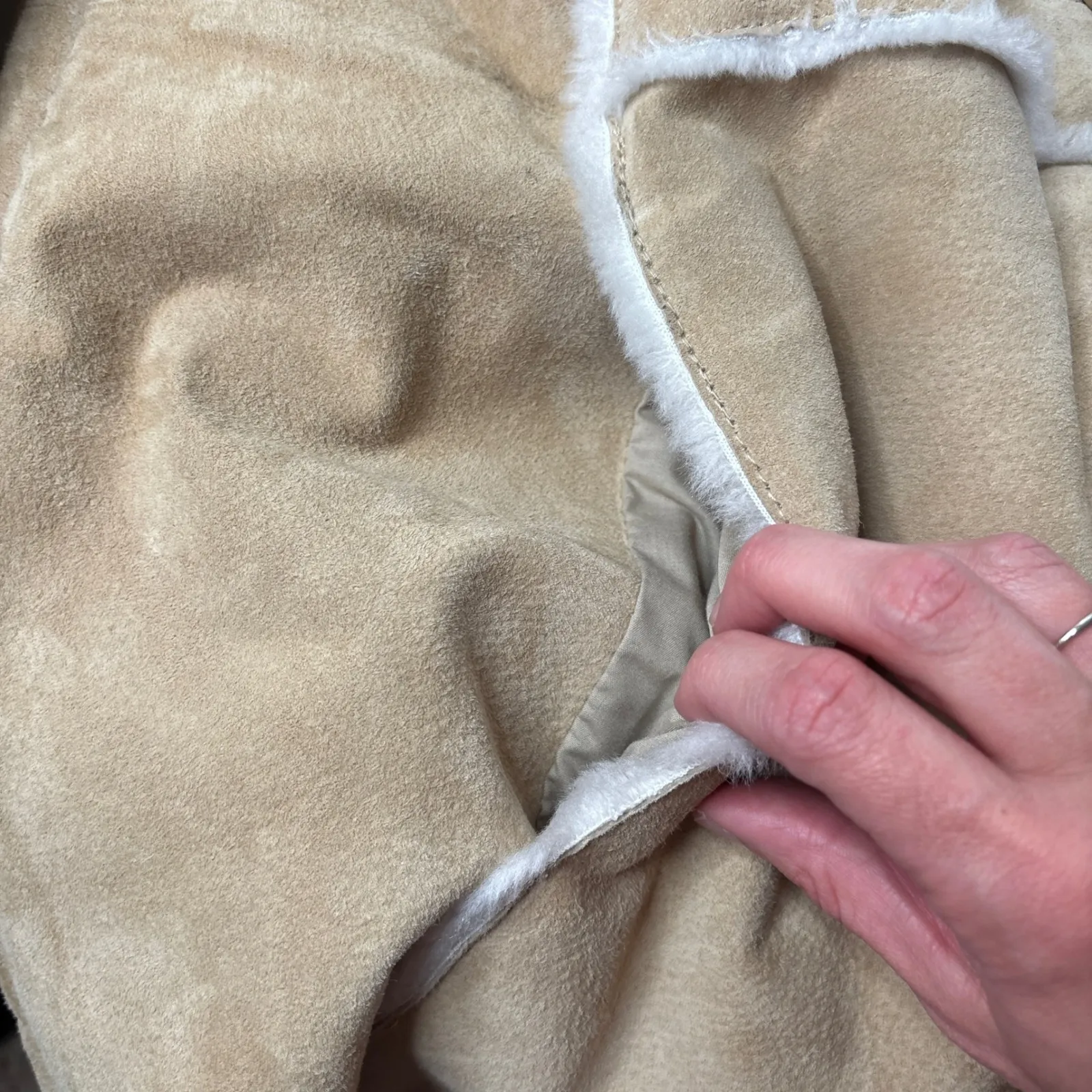 VTG‎ Adler Collection Penny Lane Button Up Tan Brown Suede Jacket Womens L Y2K Size undefined - Image 10