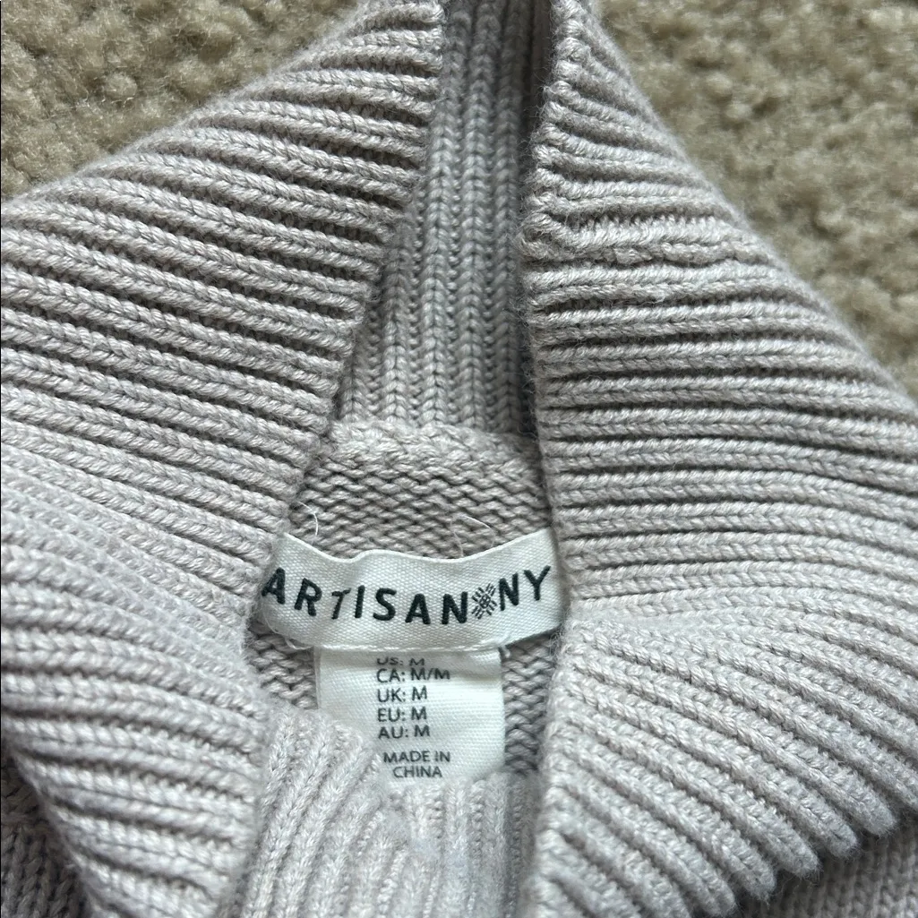 Artisan Ny Ribbed Knit Mockneck Sweater - Image 3