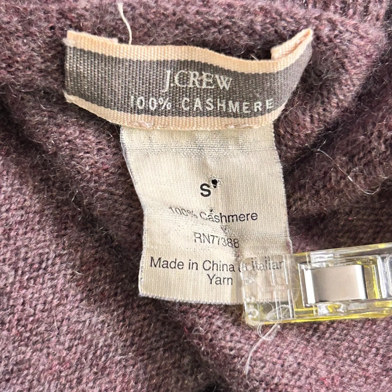 J Crew Vintage Y2K Cashmere Sweater Plum Purple Small - Image 7