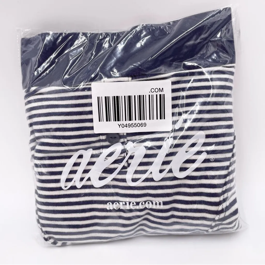 NEW Aerie Superchill Cotton High Waisted Boxer Underwear Size XXL Navy Stripe - Image 2