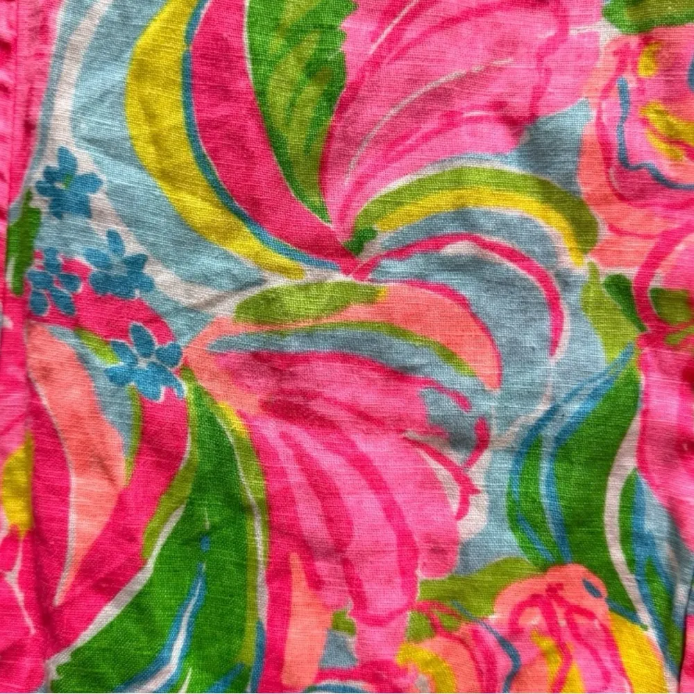 Lilly Pulitzer XS The Beach Pant - 100% Linen - Vibrant Floral Print - Image 3