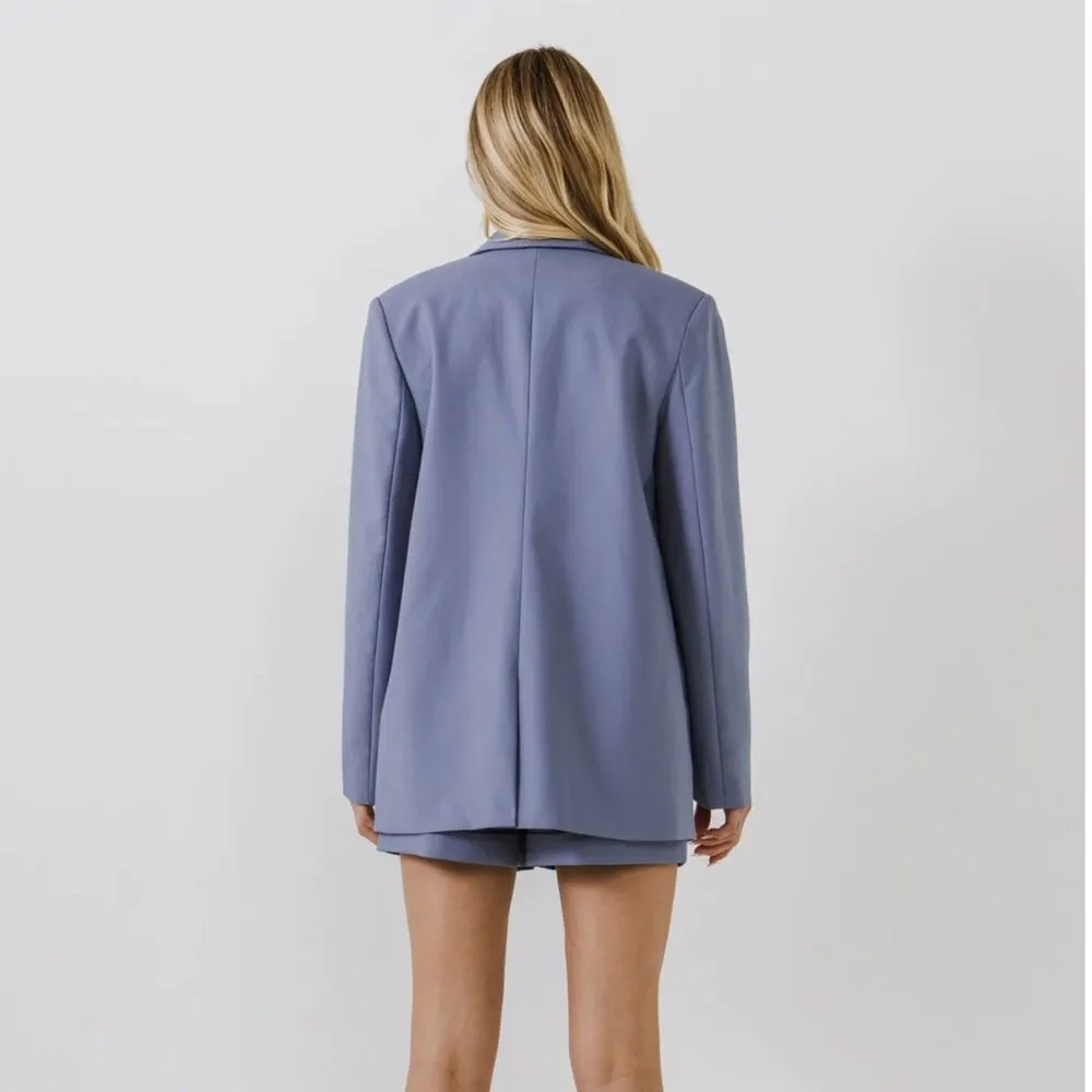 Endless Rose Single Breasted Blazer Size Small NWT Blue One Button - Image 4