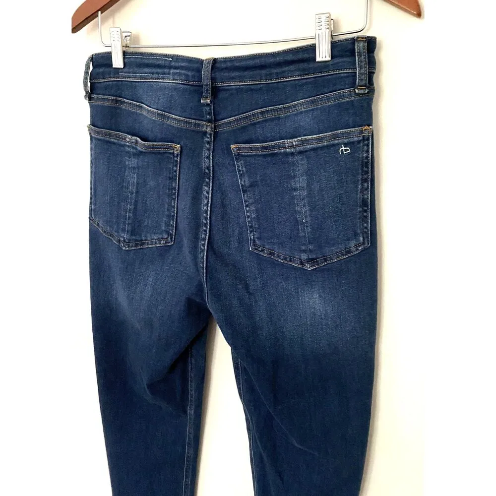 Rag & Bone Nina High Waist Raw Hem Ankle Skinny Jasper Jeans Sz 29 - Image 11