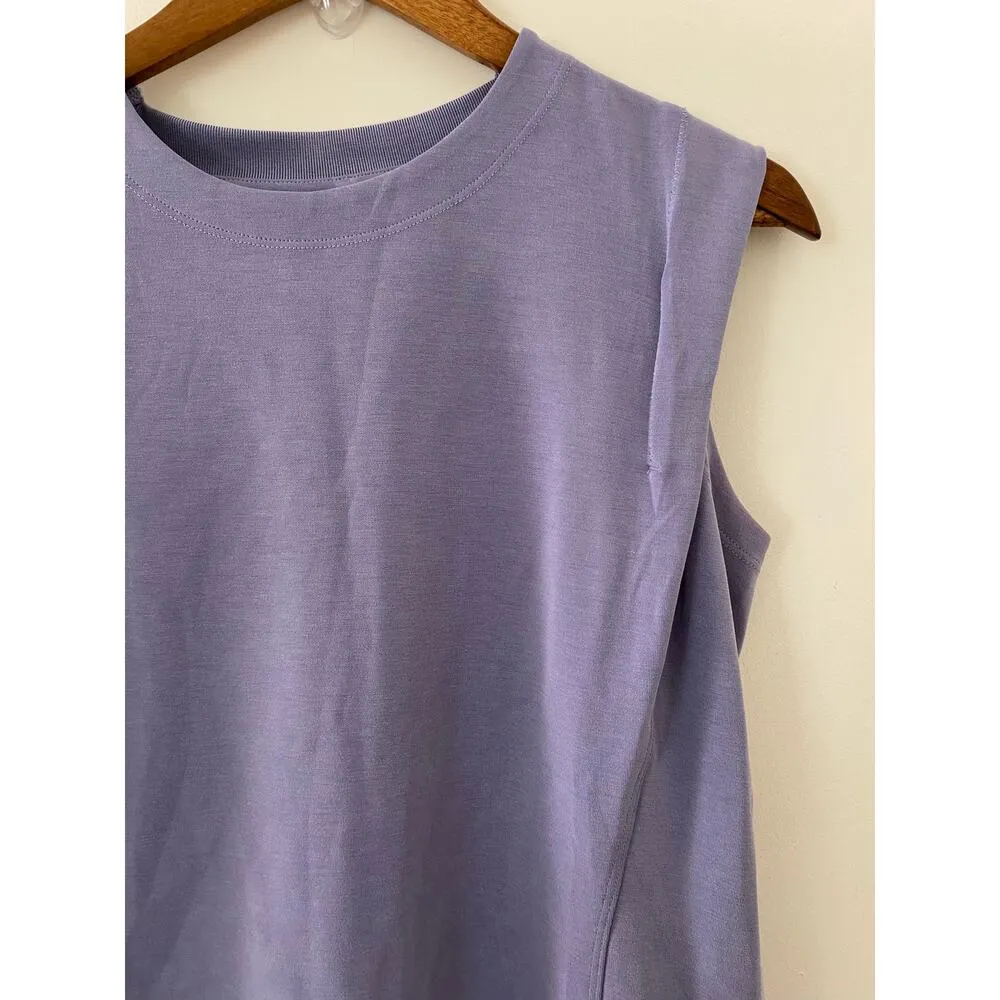 Athleta Seasoft Sweatshirt Tank Top Lavender Purple EUC XS Shirt Gym - Image 4