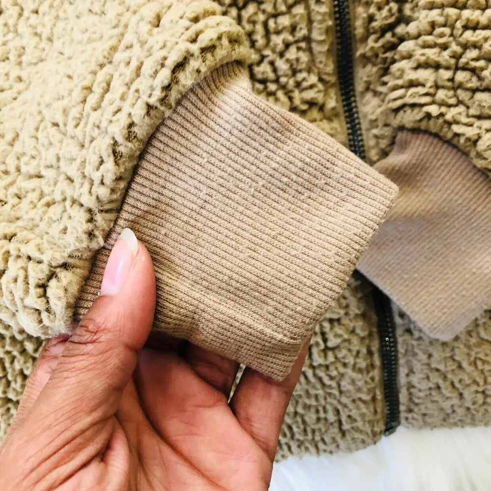 REWASH  Hooded Teddy Fuzzy Bear Zip Up - Image 4