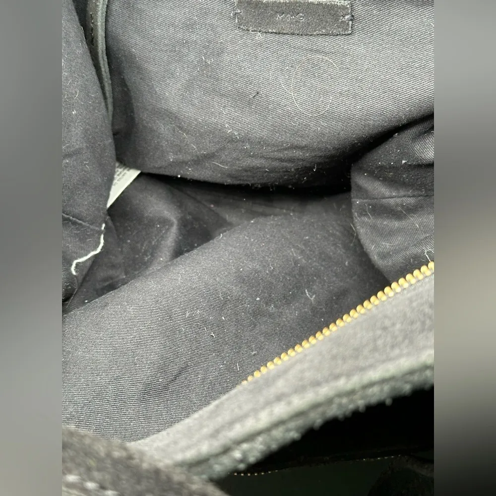 MNG Mango Black Suede Tote Crossbody Purse Bag Large 18x12” - Image 6