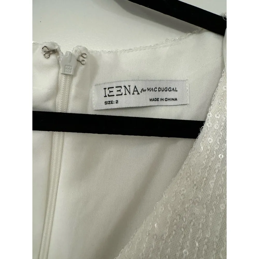 Size 2 $398 NWT Sequin Wrap High Low Long Sleeve Wrap Gown - Image 6