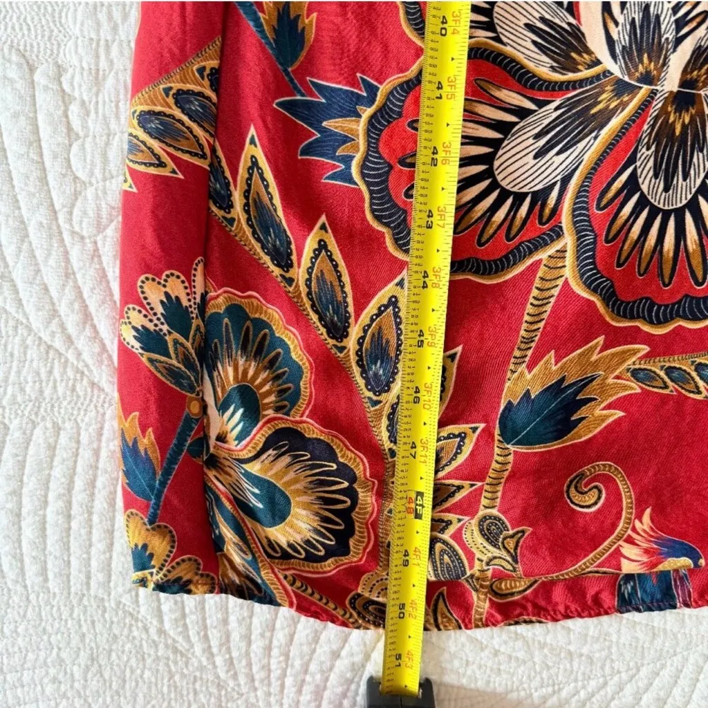FARM Rio Vibrant Red and Blue Patterned Dress Parrots - Image 16