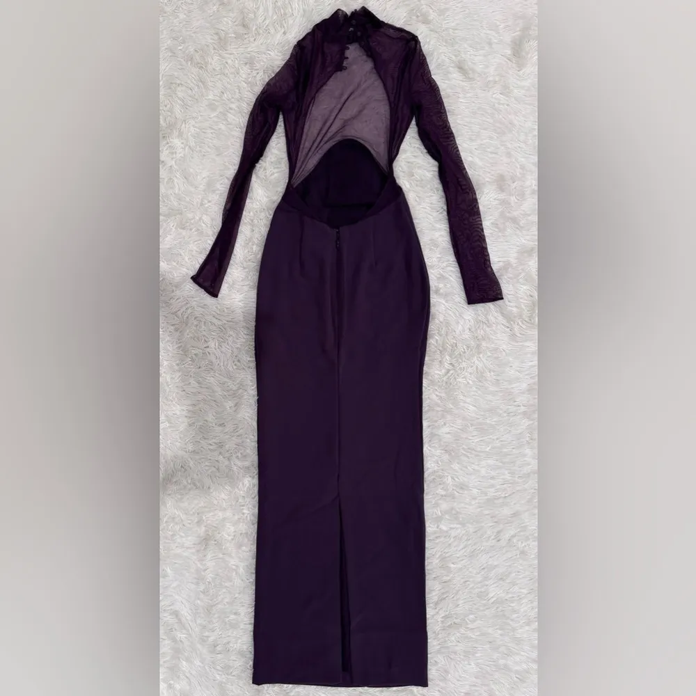 NWOT House of CB 'Safiya' Long Sleeve Cocktail maxi gown sz XS - Image 5