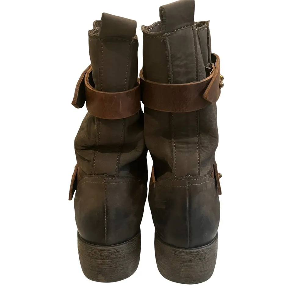 Sundance  Double Strap Pull On Leather Moto Boot - Image 6