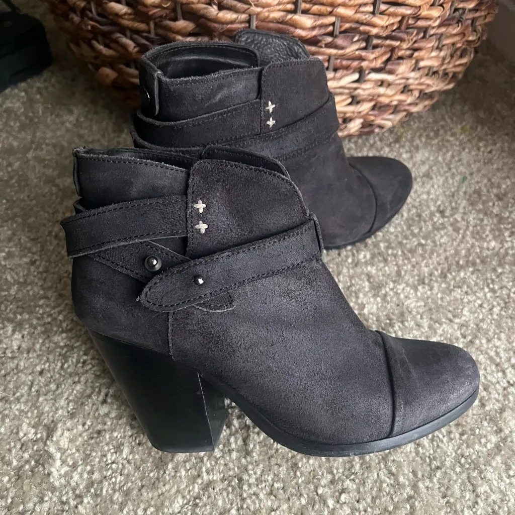 Rag & Bone Harrow Black suede ankle bootie 36‎ $365 - Image 9