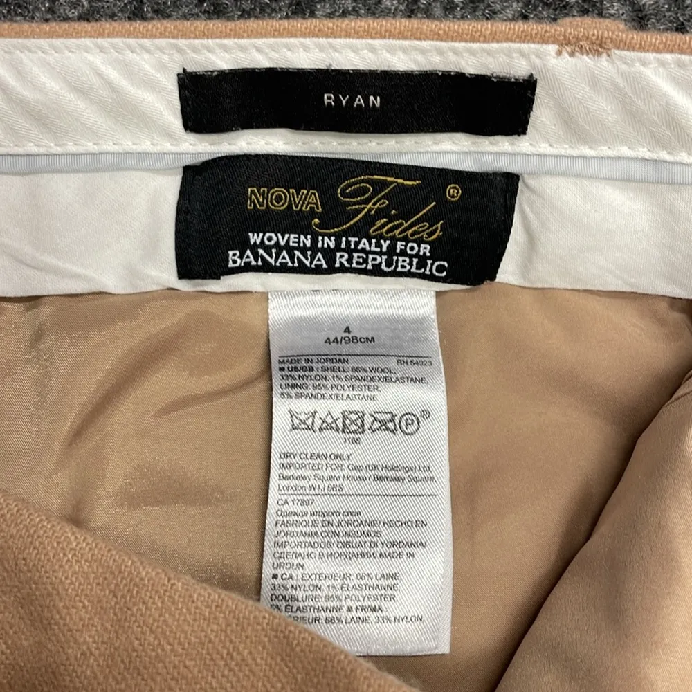 Banana Republic Nova Fides Brown Wool Blend Slacks Womens Size 4 - Image 4