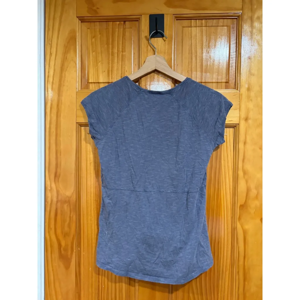 Toad&Co Blue Tencel Organic Cotton Stretch V Neck Short Sleeve Tee Top XS - Image 5