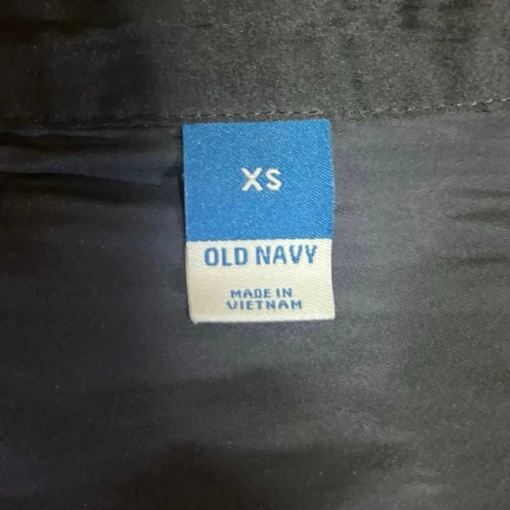 Old Navy Womens Black Silky Satin Collared Long Sleeve Button Up Shirt Top Sz XS - Image 3