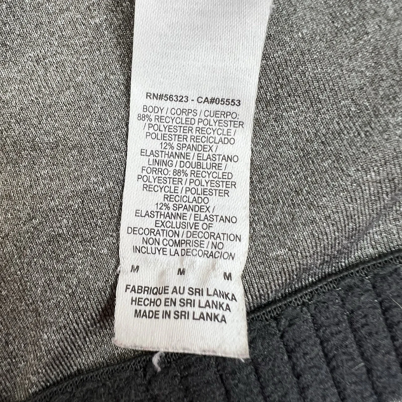 Nike M Medium Sports Bra Racerback Center Swoosh Logo Gray Black Workout Fitness - Image 9