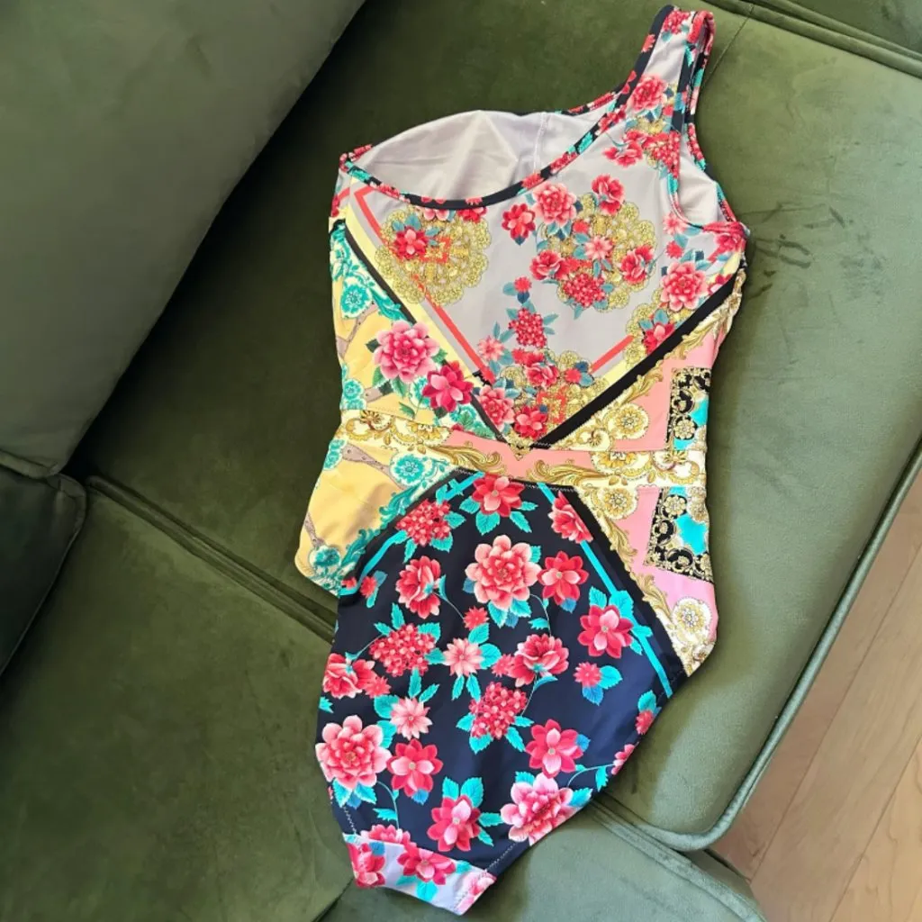 Johnny Was Floral One Shoulder Raina One Piece Swimsuit Size S - Image 2