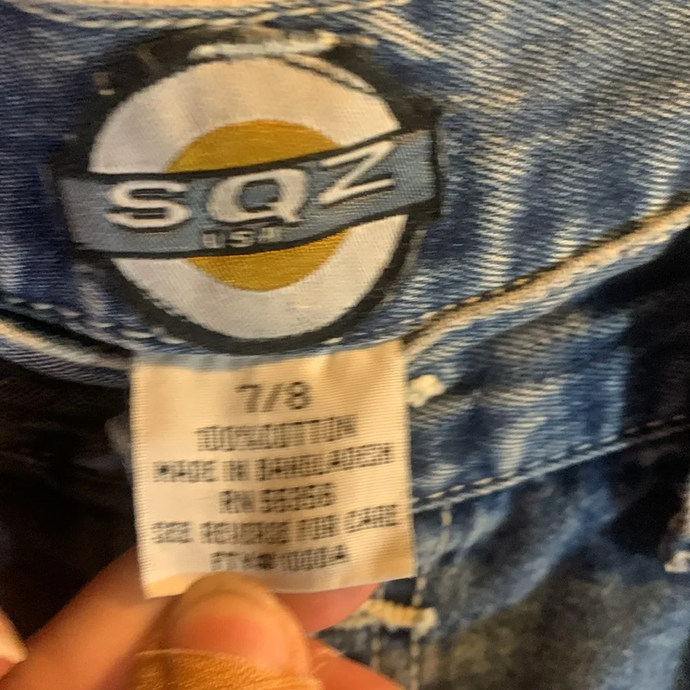 Vintage 90’s Y2K Squeeze SQZ Flare Button Fly Jeans Size 7/8 Blue - Image 5