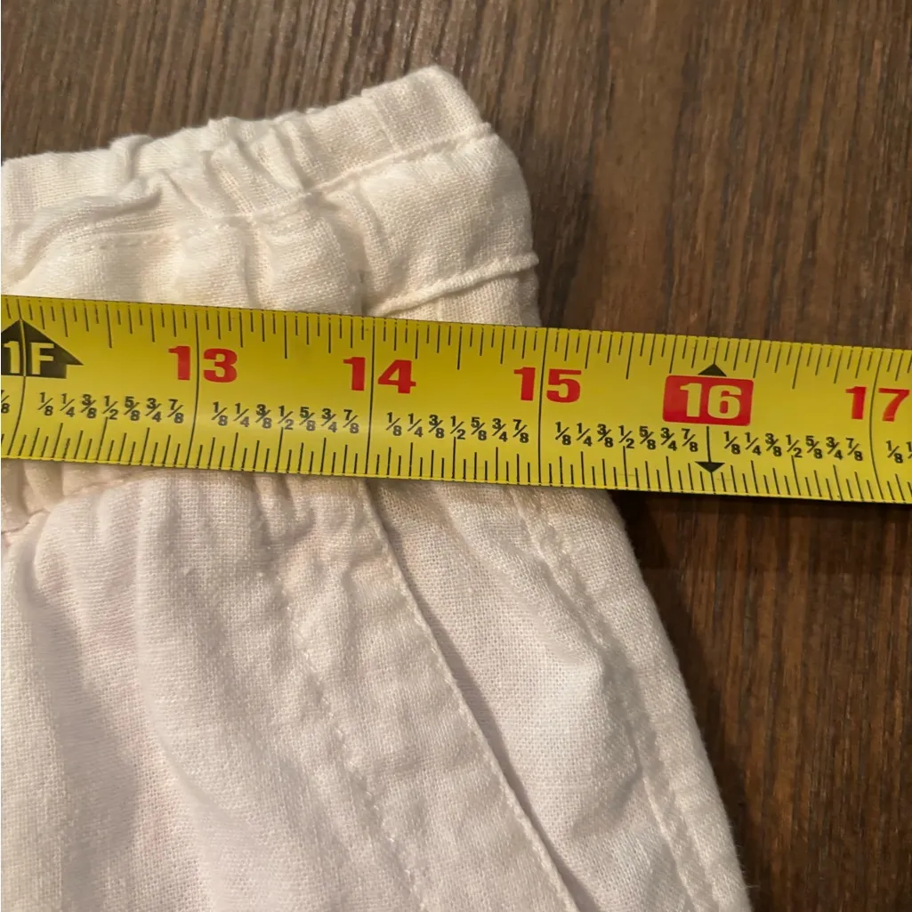 Old Navy Women’s Bright White Mid Rise Linen Blend Shorts with Pockets Sz S - Image 6