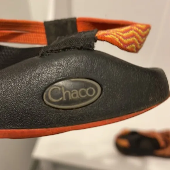 Chaco Sandler. Women’s 7. Orange and yellow upper. Good used‎ condition. - Image 6