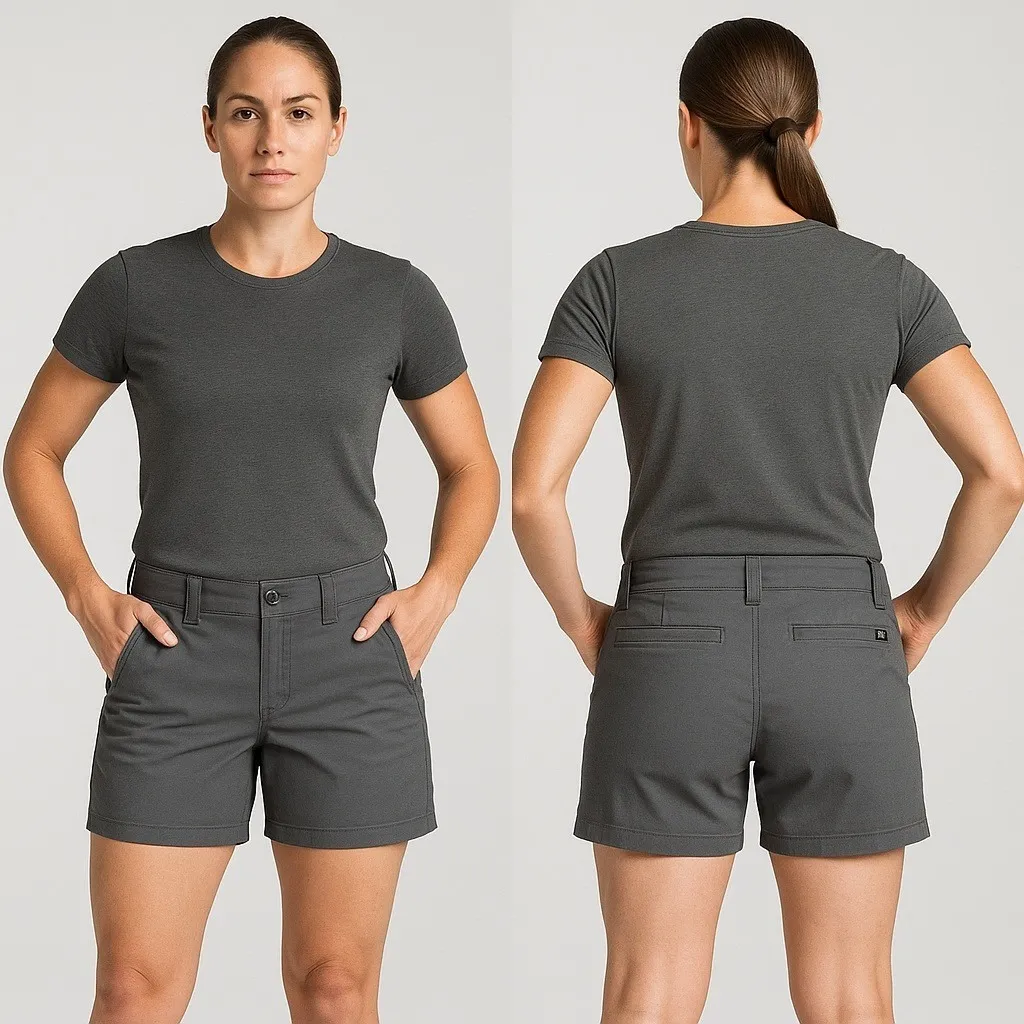 5.11 Tactical Gray Utility Shorts Women's 12 Stretch Mid Rise Casual Outdoor‎ - Image 2