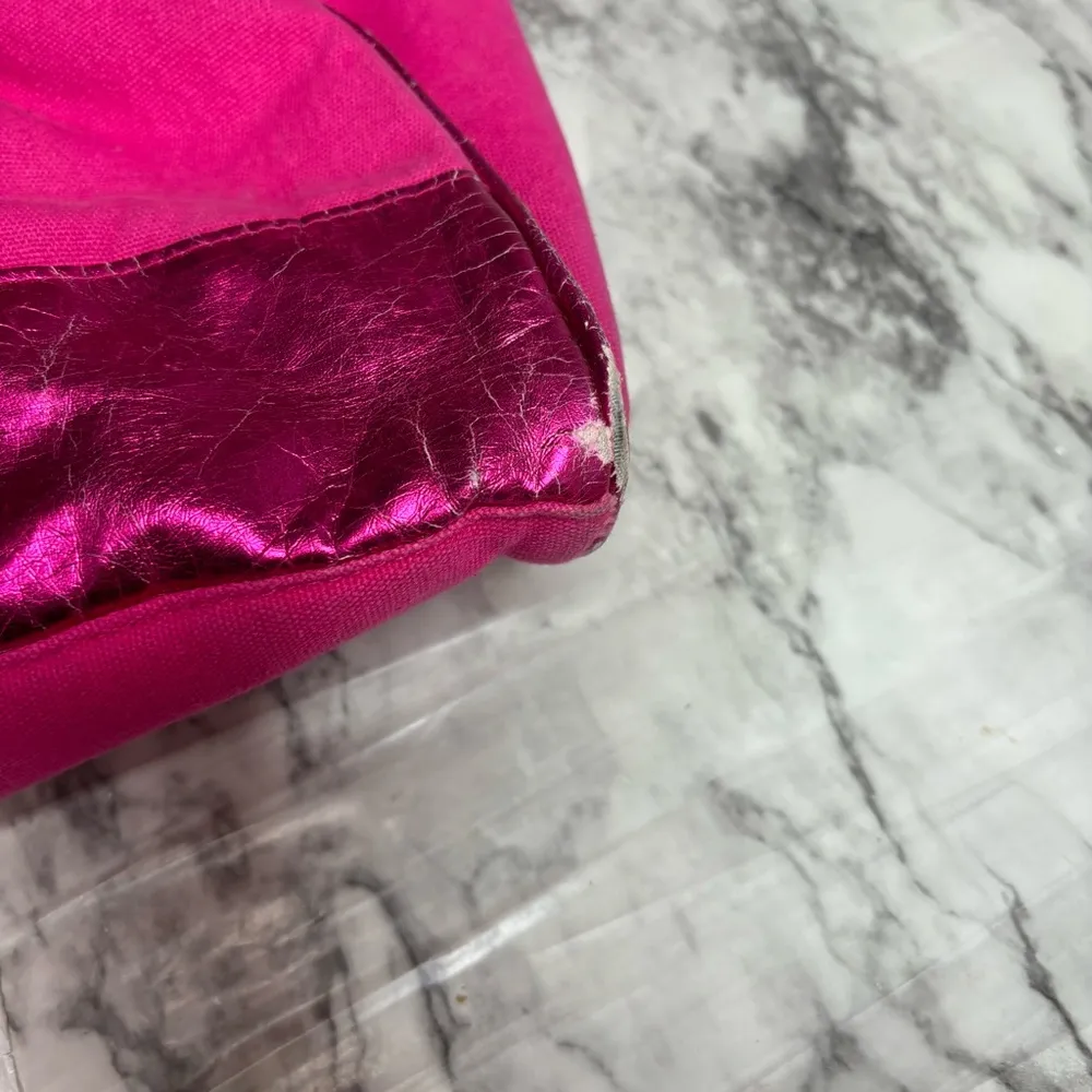 Victoria Secret y2K 2000s travel bag large duffle hot Pink zip up - Image 4