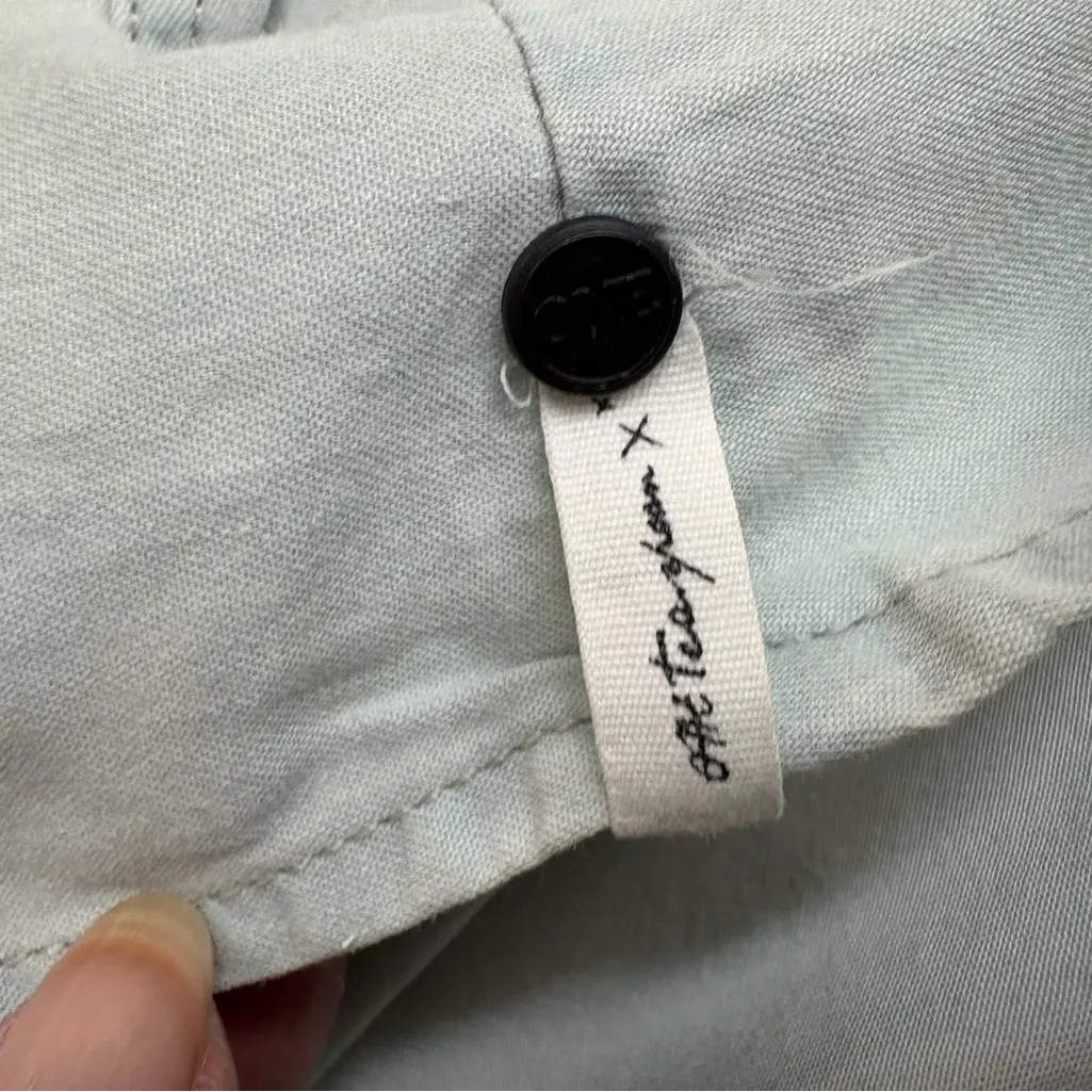ONE by One Teaspoon Sage Green Hi Low Button Down Shirt Medium NWOT Boho Casual - Image 9
