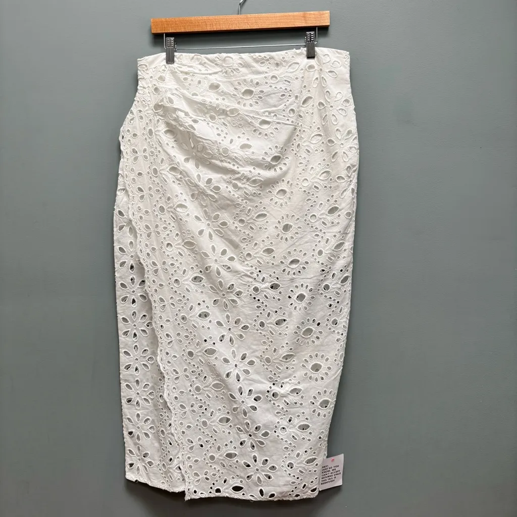 ASOS EDITION Eyelet Midi Skirt In White 12 - Image 5