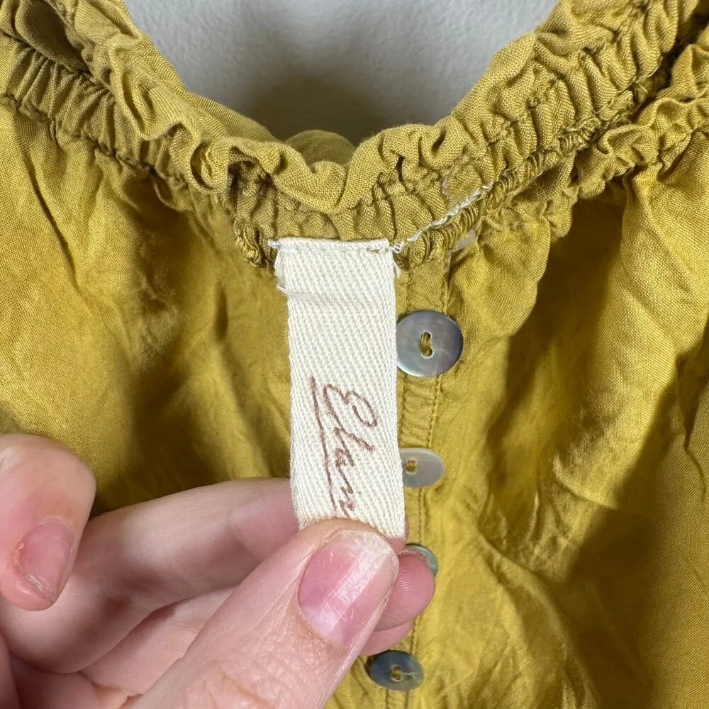 ELAN The Macedonia Maxi Dress Women M Mustard Blue Tie Dye Strapless Boho Spring - Image 6