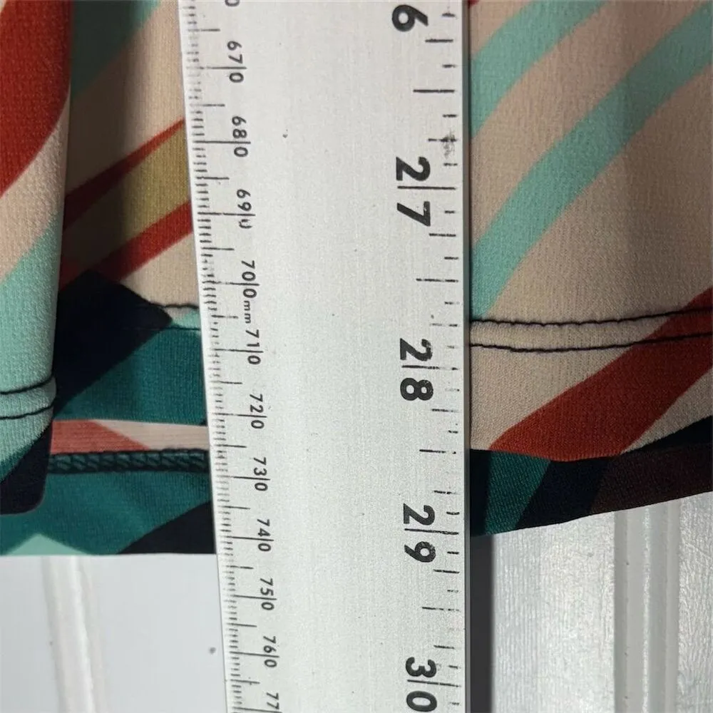 Eyeshadow Retro Mod Tunic Top M Sleeveless Keyhole Back 70s Geometric Print Y2K - Image 6