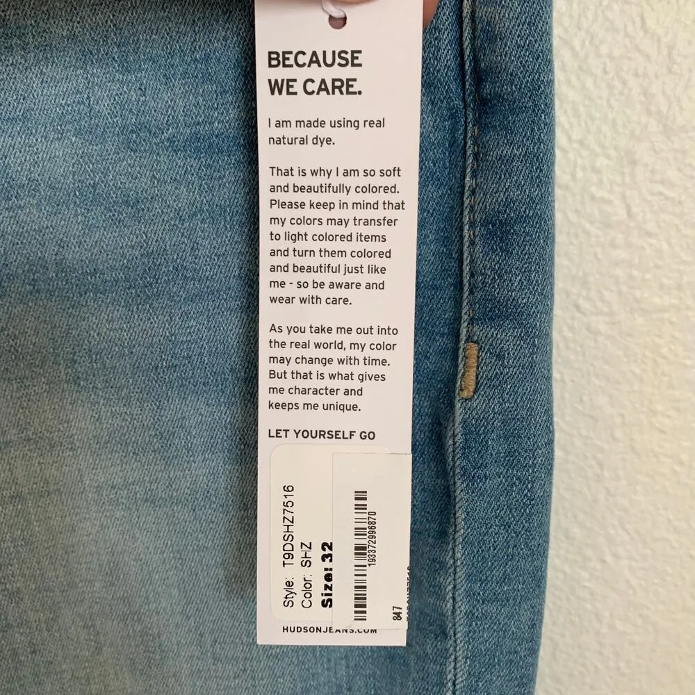 NWT Hudson Natalie Mid Rise Slim Boyfriend Jeans in Summer Haze - Image 12