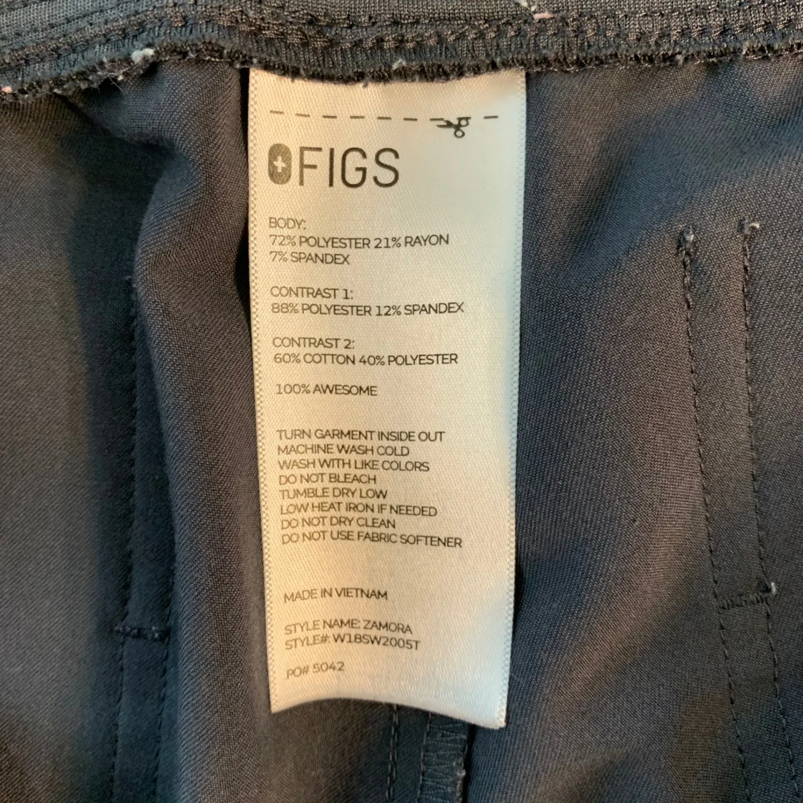 FIGS Zamora Technical Collection Jogger Scrub Pants Womens M T Gray Drawstring - Image 4