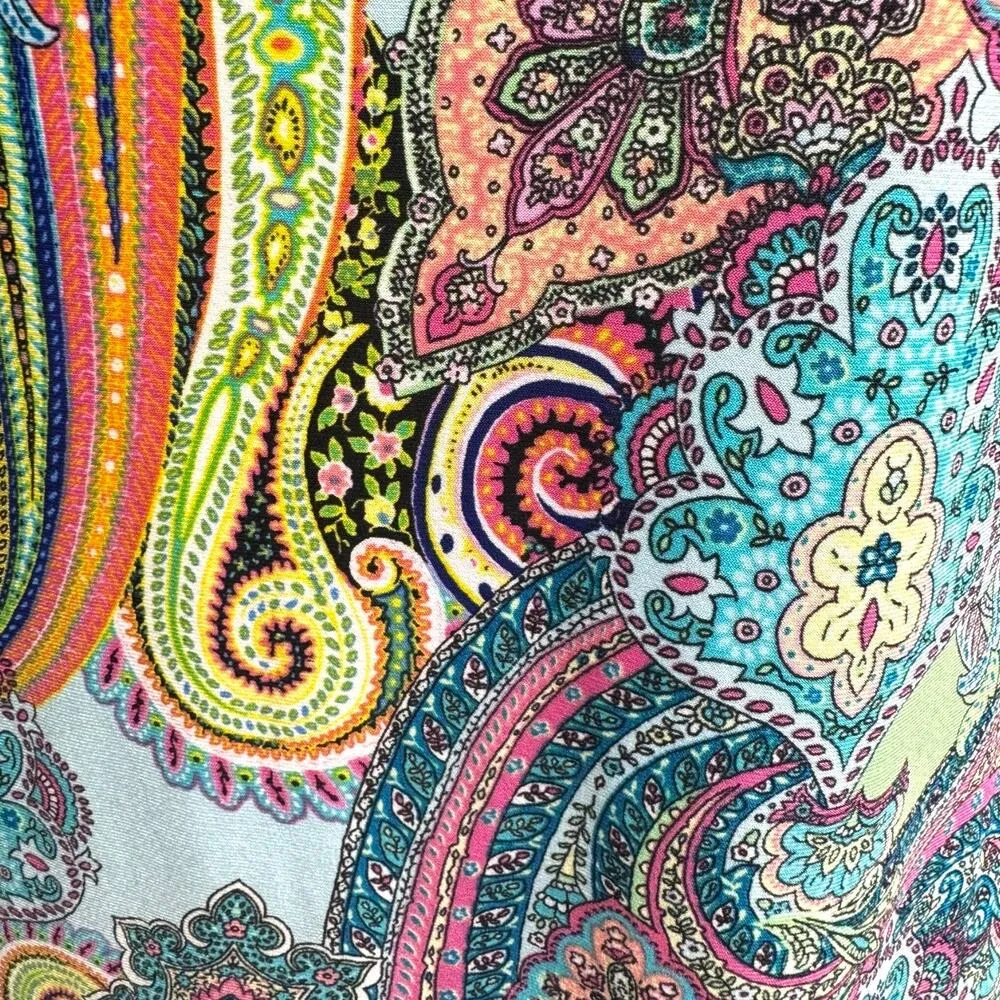 Tommy Hilfiger Paisley Sleeveless Dress Blue Pink Green 8 - Image 2