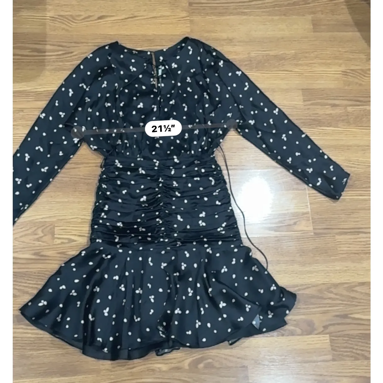 Silvia Tcherassi Rachel Flounce Hem Black Dress XS Pink Ruffle Cocktail Party - Image 6