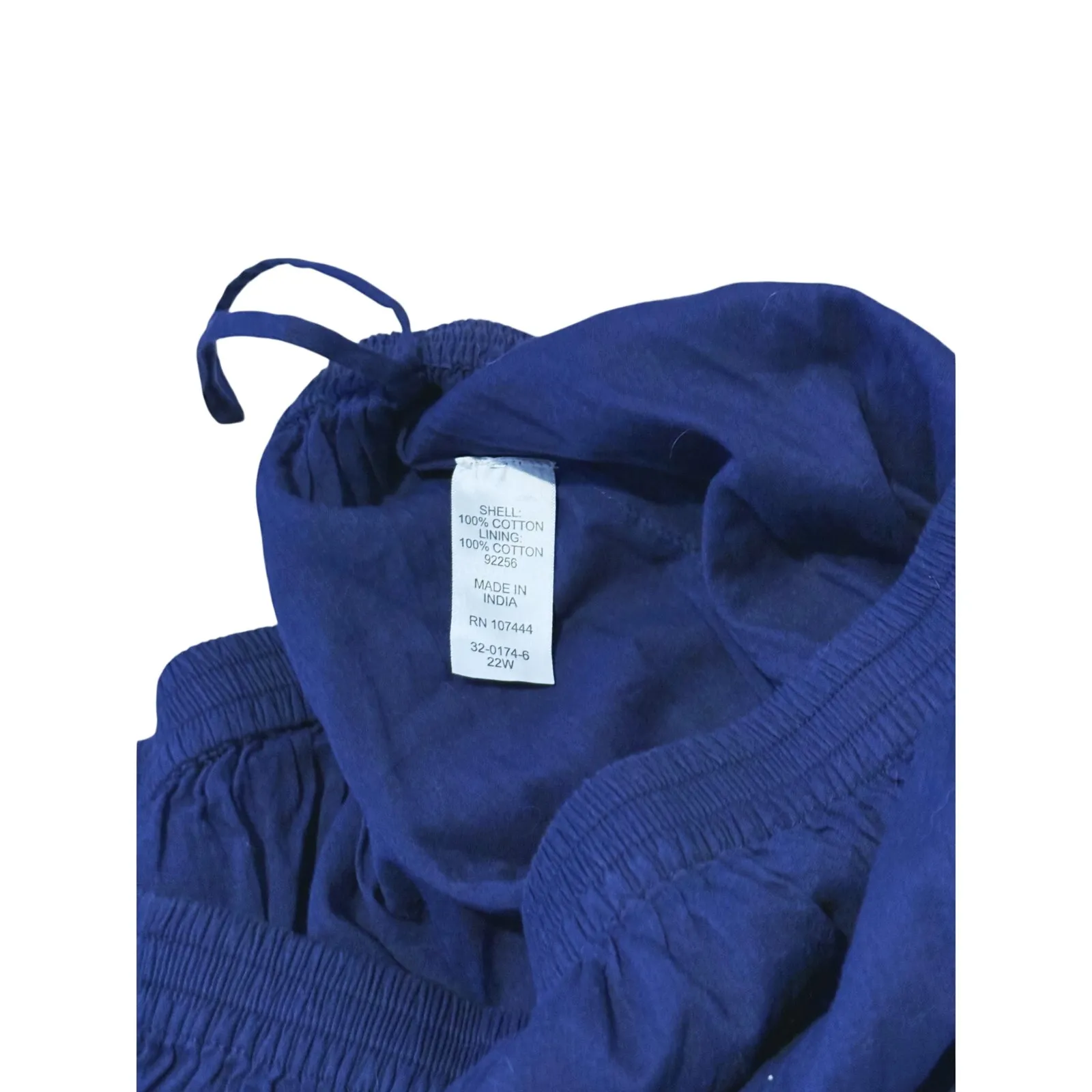 Jessica London Coastal Crinkled Elastic Midi Skirt 22W Navy Flowy Cottagecore - Image 6