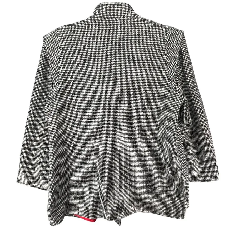 Vintage Union Made Peacoat 16 Black White Houndstooth Double Breasted Jacket - Image 6