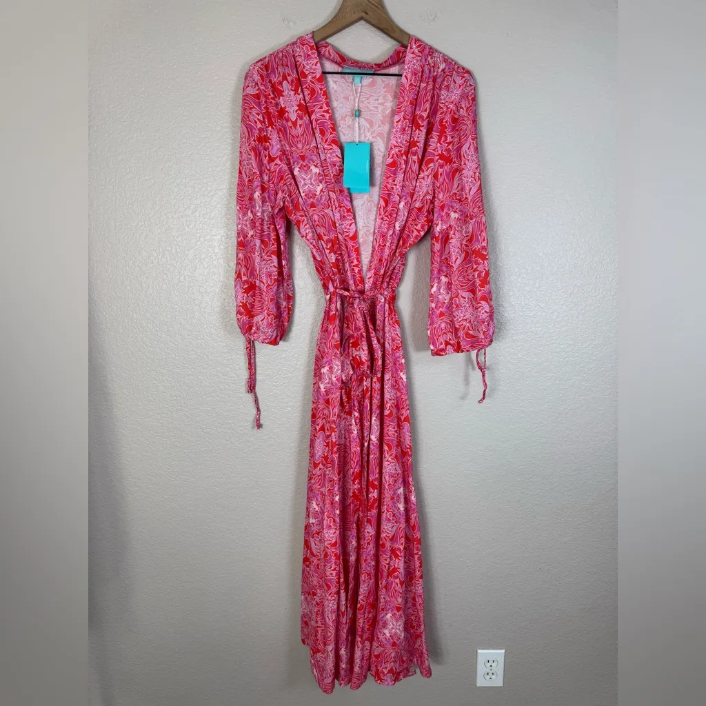 Melissa Odabash Gabby Kaftan Swim Cover size XS NEW $557 in Carnival Pink - Image 6